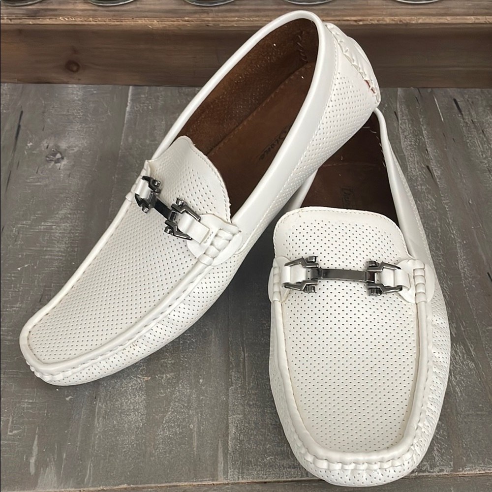 White Leather Men's Loafers